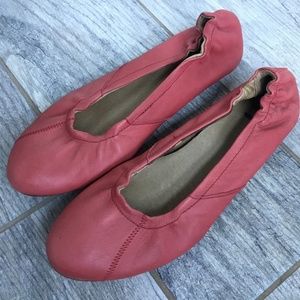 Sorel Leather Comfort 6 Slip On Skimmer Coral Pink Ballet Flats Womens